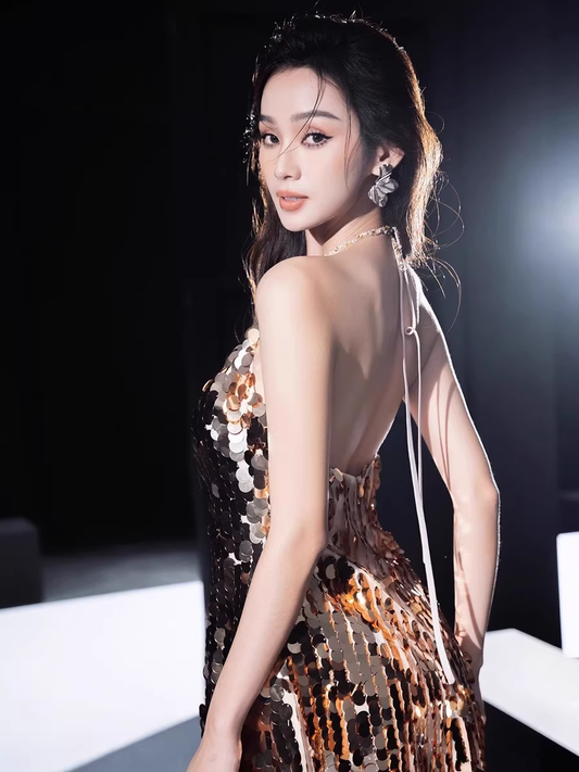 Fashion Beige Beading Design A-line Party Dress Homecoming Dress DP5883