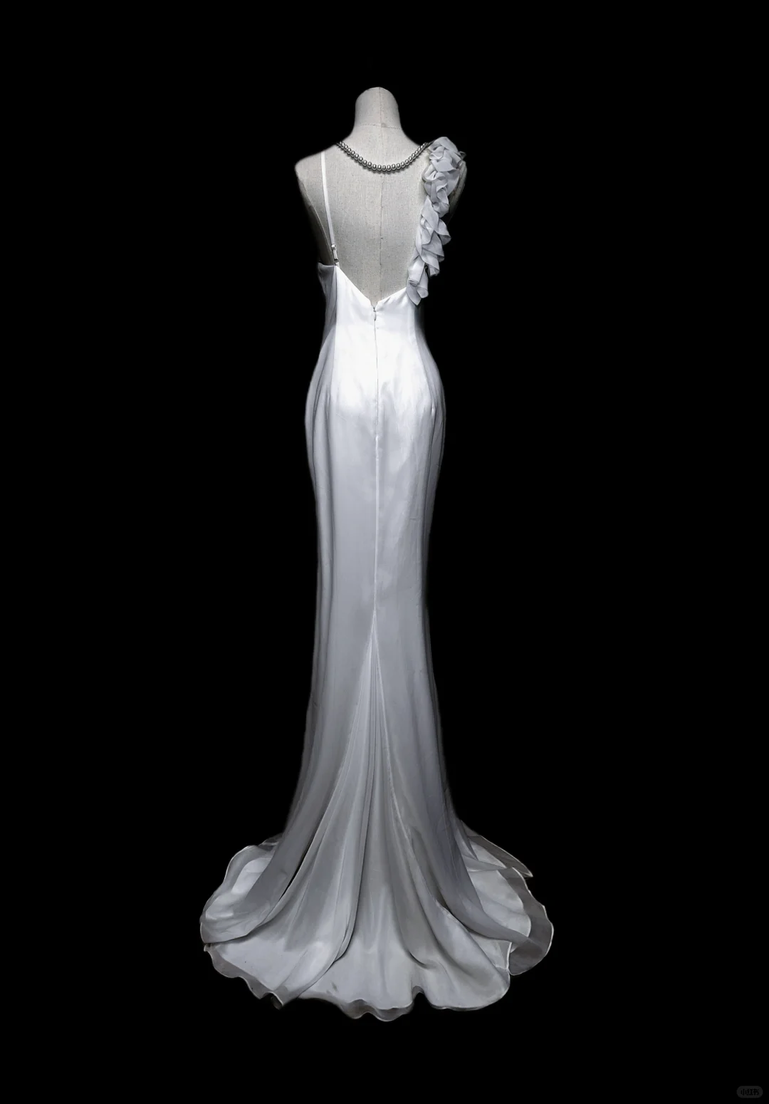 Elegant White Straps Mermaid Chiffon Long Evening Dress Party Dresses, DP5163