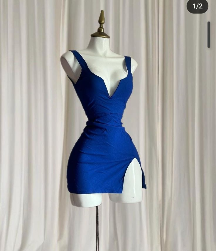Sexy Royal Blue Straps V Neck Sheath Short Party Dresses Homecoming Dresses, DP5645