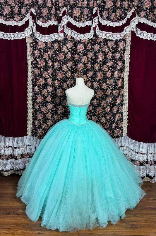 Gorgeous Shiny Beaded Sweet 16 Quinceanera Strapless A-Line Floor-length Prom Dress Evening Dress Ball Gown DP6413