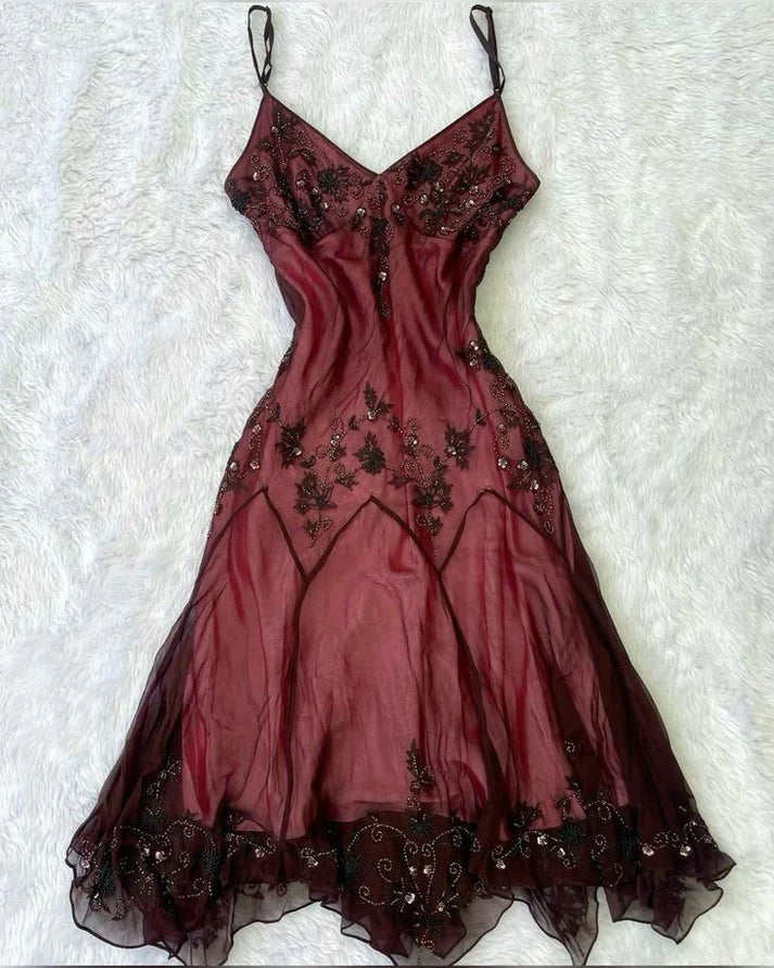 Vintage Beaded Embroidery V-neck Mermaid Prom Dress Party Dress Evening Dress DP6479