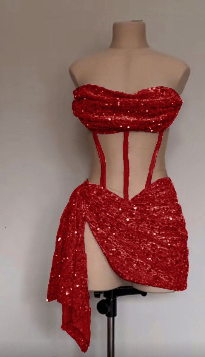 Pink Strapless Sequins Homecoming Dress Short Party Dress, DP4102
