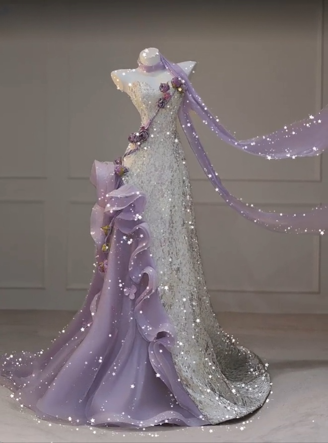 Charmantes lila trägerloses Meerjungfrauen-Kleid, langes Abendkleid, Partykleid, Geburtstagsoutfits, DP5202