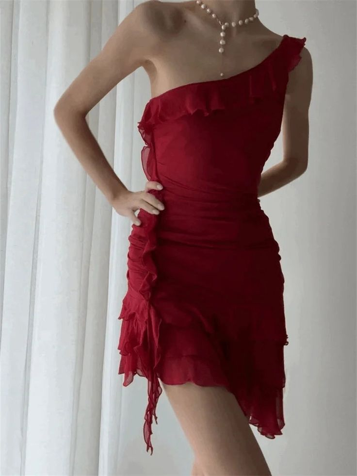 Robe de soirée courte noire asymétrique à volants, robe fourreau Hoco, DP2994