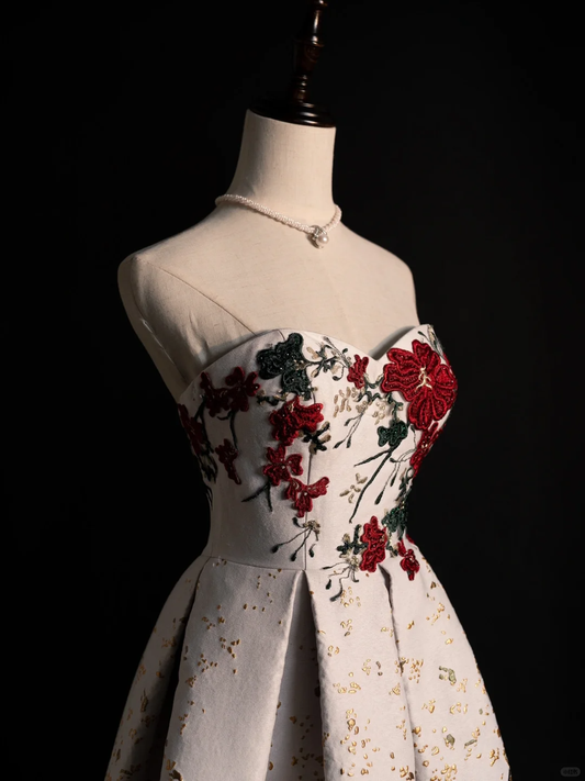 New Arrival Strapless A-Line Appliques Long Formal Prom Dress Evening Gown, DP5214