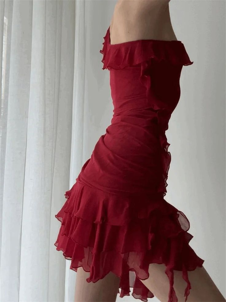 Robe de soirée courte noire asymétrique à volants, robe fourreau Hoco, DP2994