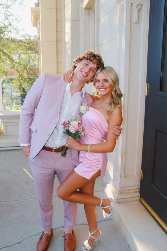 Robe fourreau rose sans bretelles, tenue de soirée simple et mignonne pour anniversaire, DP3177