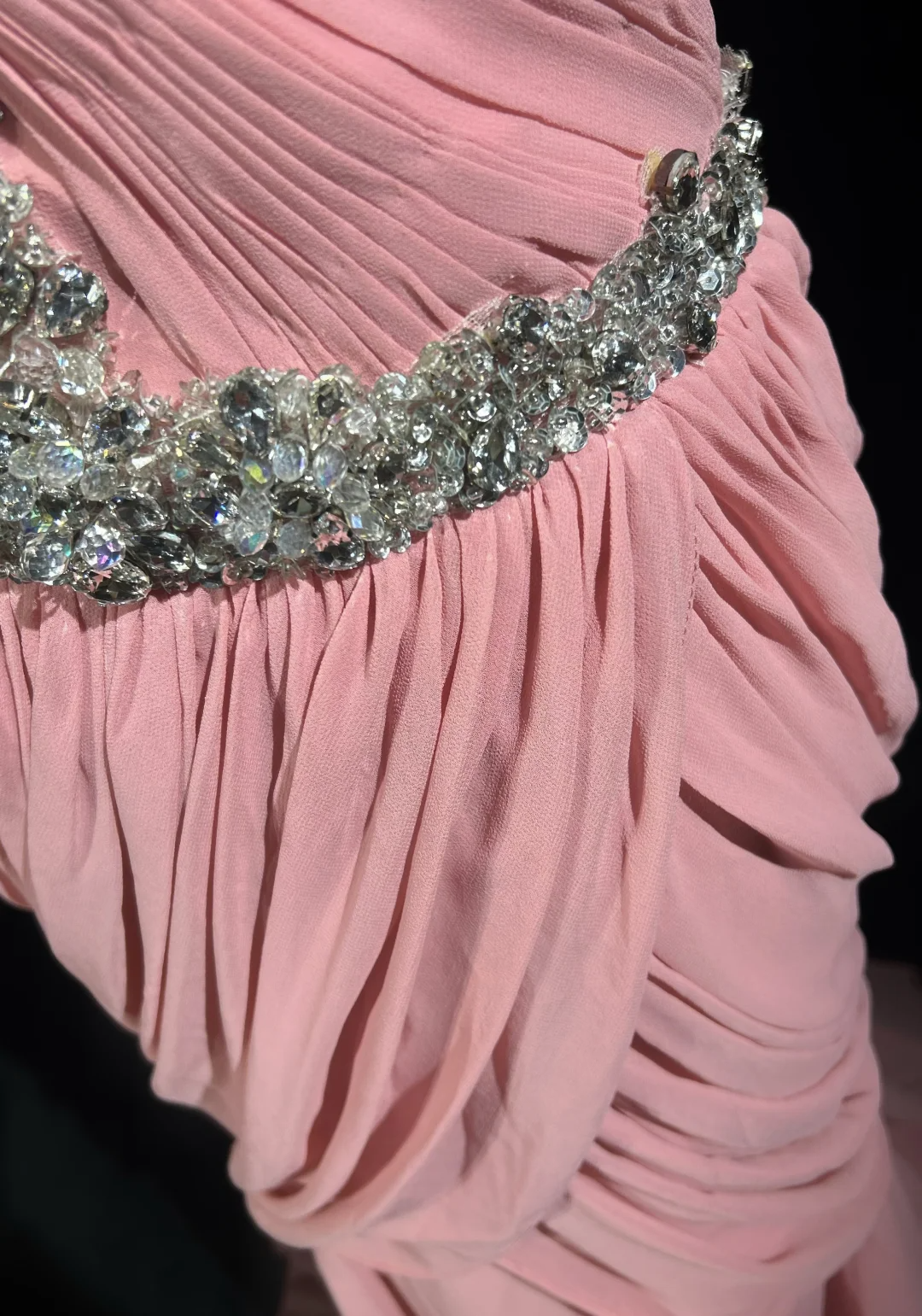 Pink Halter Neck Mermaid Chiffon Beading Vintage Long Evening Party Dress, DP5326