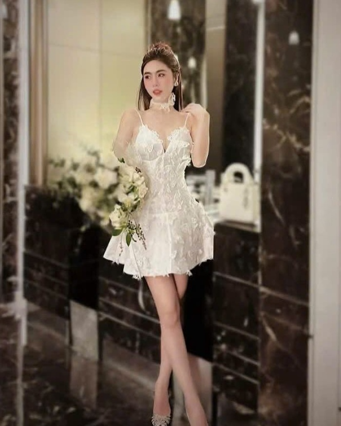 White V Neck Straps Appliques Mini Homecoming Dress Birthday Outfits, DP3126