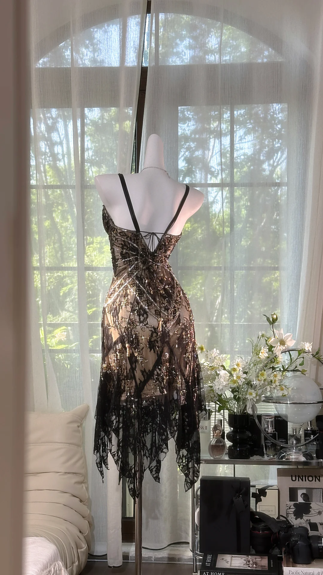 Elegant V-neck Applique Beaded Sequin Romantic Chiffon Evening Dress Prom Dresses DP6142