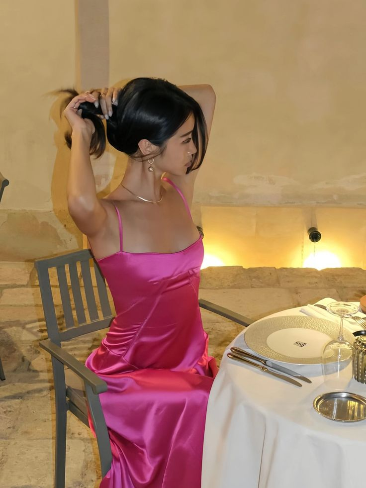 Elegant Brown Spaghetti Straps A-Line Satin Long Prom Party Dress DP3851