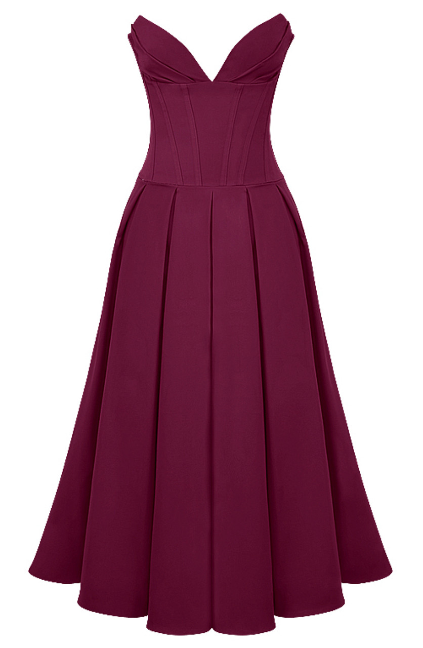 Strapless A-Line Elegant Long Party Gown Wedding Guest Dress, DP3475