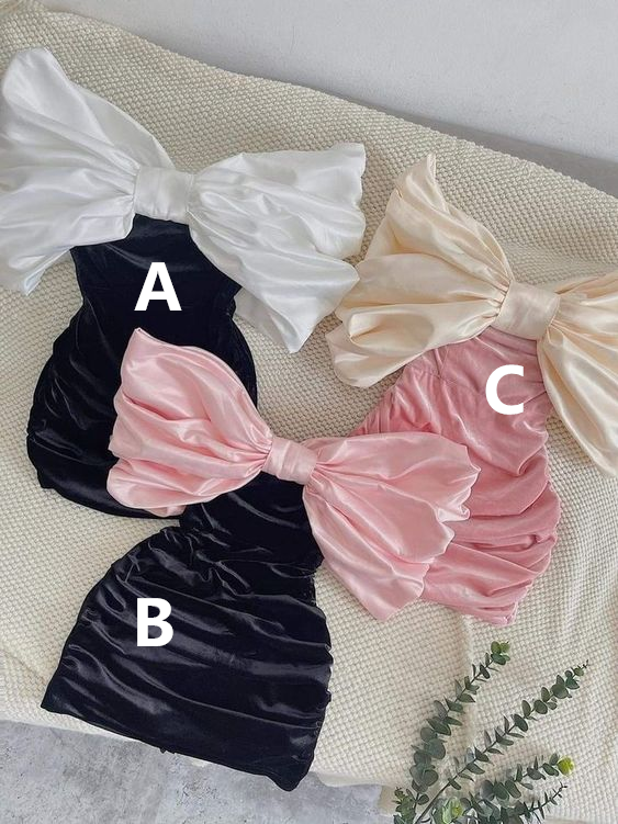 Robe fourreau noire et rose à épaules dénudées, robe d'anniversaire, DP2895