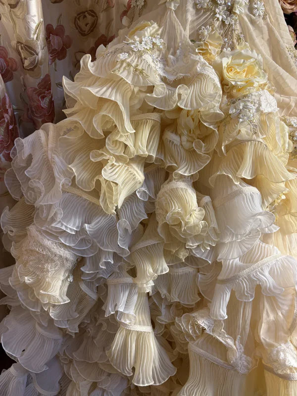 Vintage Applique Ruffles Strapless Sweet 16 Quinceanera A-Line Evening Dress Ball Gown DP6282