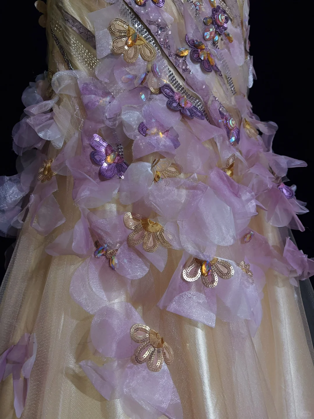 Lilac One Shoulder Floral Mermaid Tulle Long Prom Dress Birthday Gown, DP4885