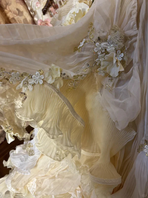 Vintage Applique Ruffles Strapless Sweet 16 Quinceanera A-Line Evening Dress Ball Gown DP6282