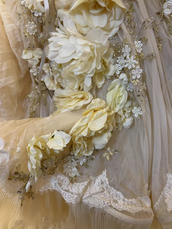 Vintage Applique Ruffles Strapless Sweet 16 Quinceanera A-Line Evening Dress Ball Gown DP6282