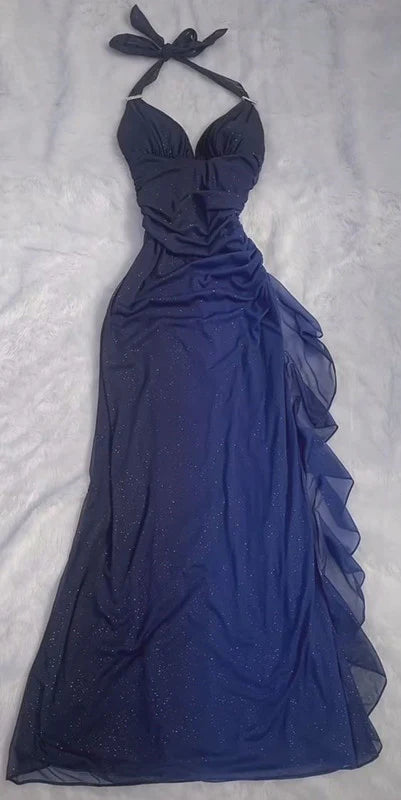 Gorgeous Shiny Beaded Sweetheart Halter-neck Long Sheath Prom Dress Party Dress Evening Dress DP6461