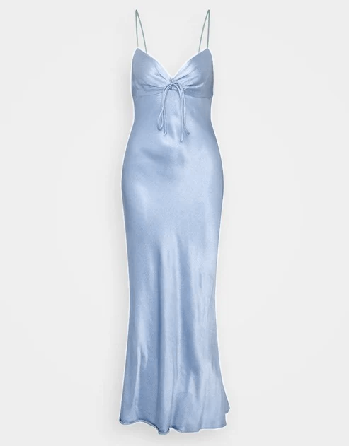 Cute Blue Spaghetti Straps Mermaid Satin Long Party Dress Senior Prom Dress, DP4968