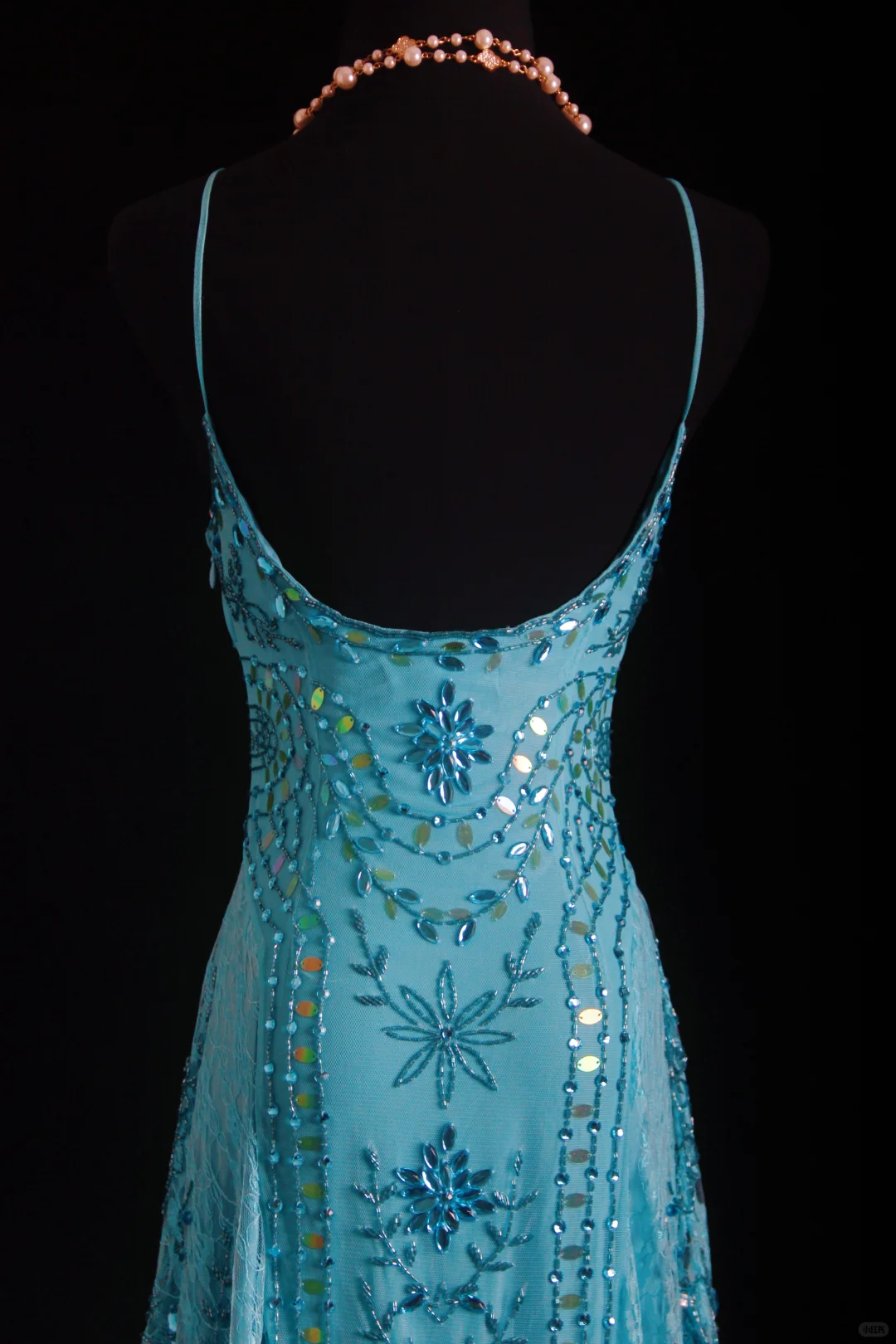 Vintage Turquoise Sequin Cocktail Dress Spaghetti Straps Sparkly Formal Evening Gown DP7373