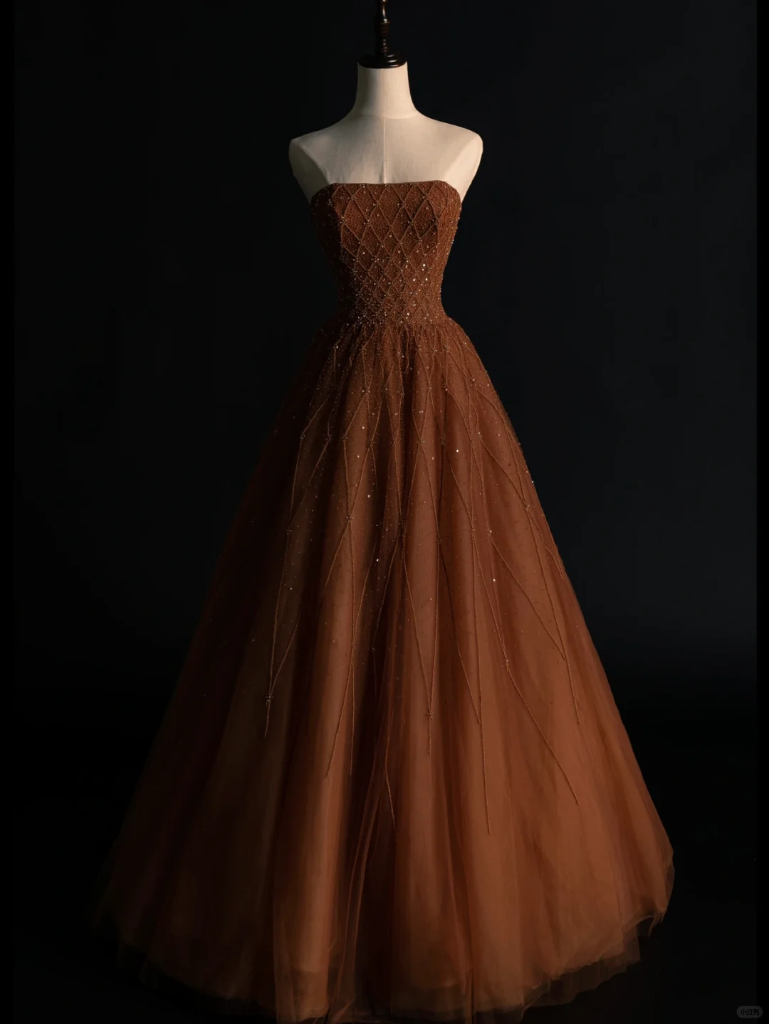 Robe de soirée longue bustier en tulle et perles, nouvelle collection, DP5216