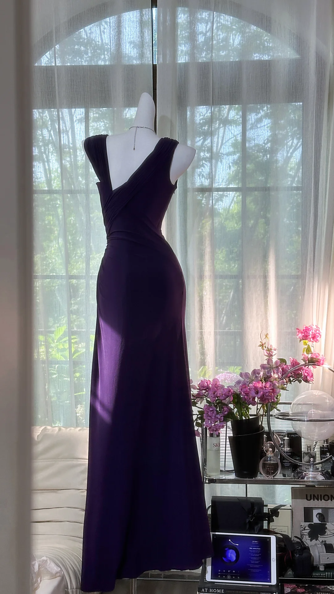 Gorgeous Purple Glittering Beaded Mermaid Prom Dress Evening Dress DP6361