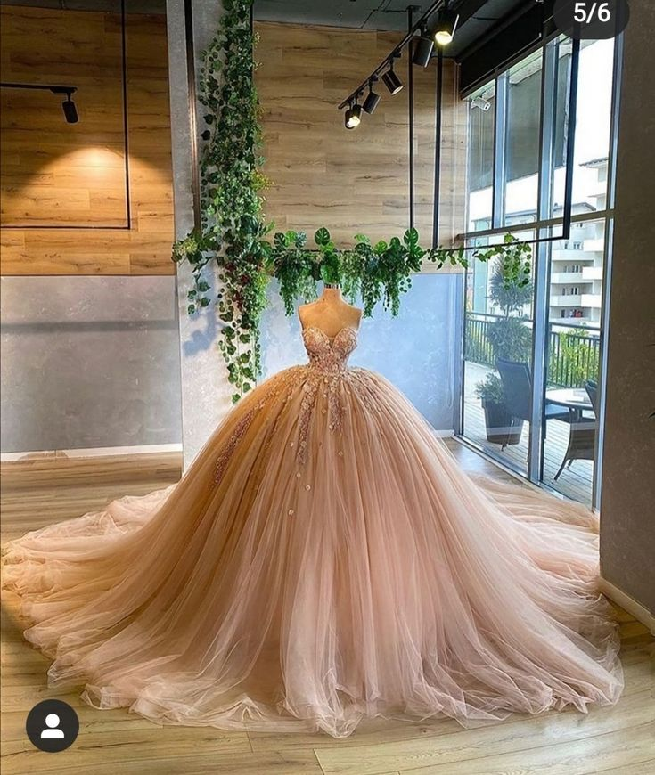 Robe de Quinceanera en tulle champagne, décolleté en cœur, robe de bal longue sans manches, DS4489