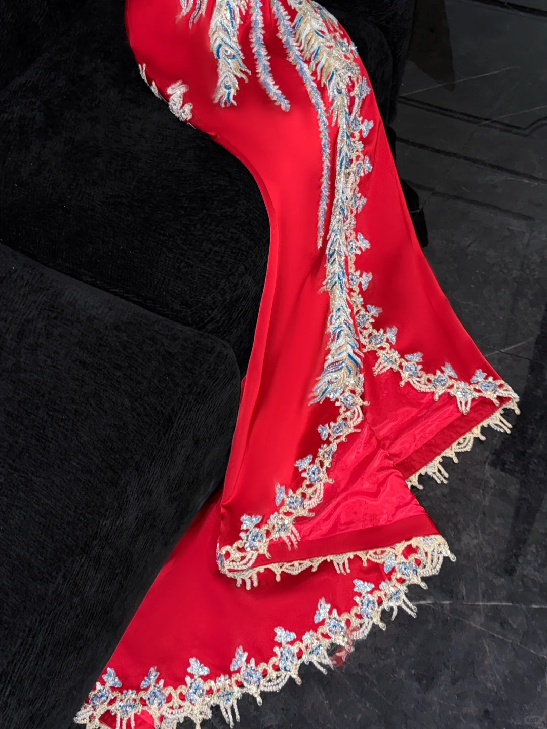 Gorgeous Shiny Red Beaded Sequined Embroidery Design Mermaid Prom Dress Evening Dress DP6227