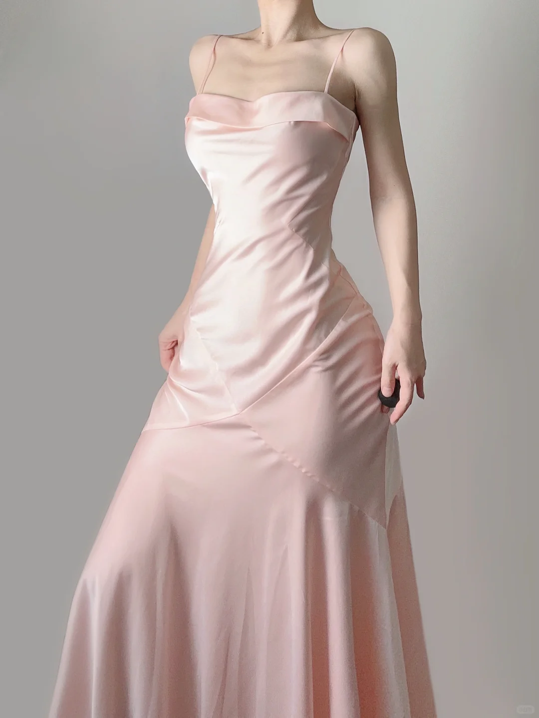 Elegant Pink Spaghrtti Straps A-Line Satin Long Party Dress Weding Guest Dress, DP5370