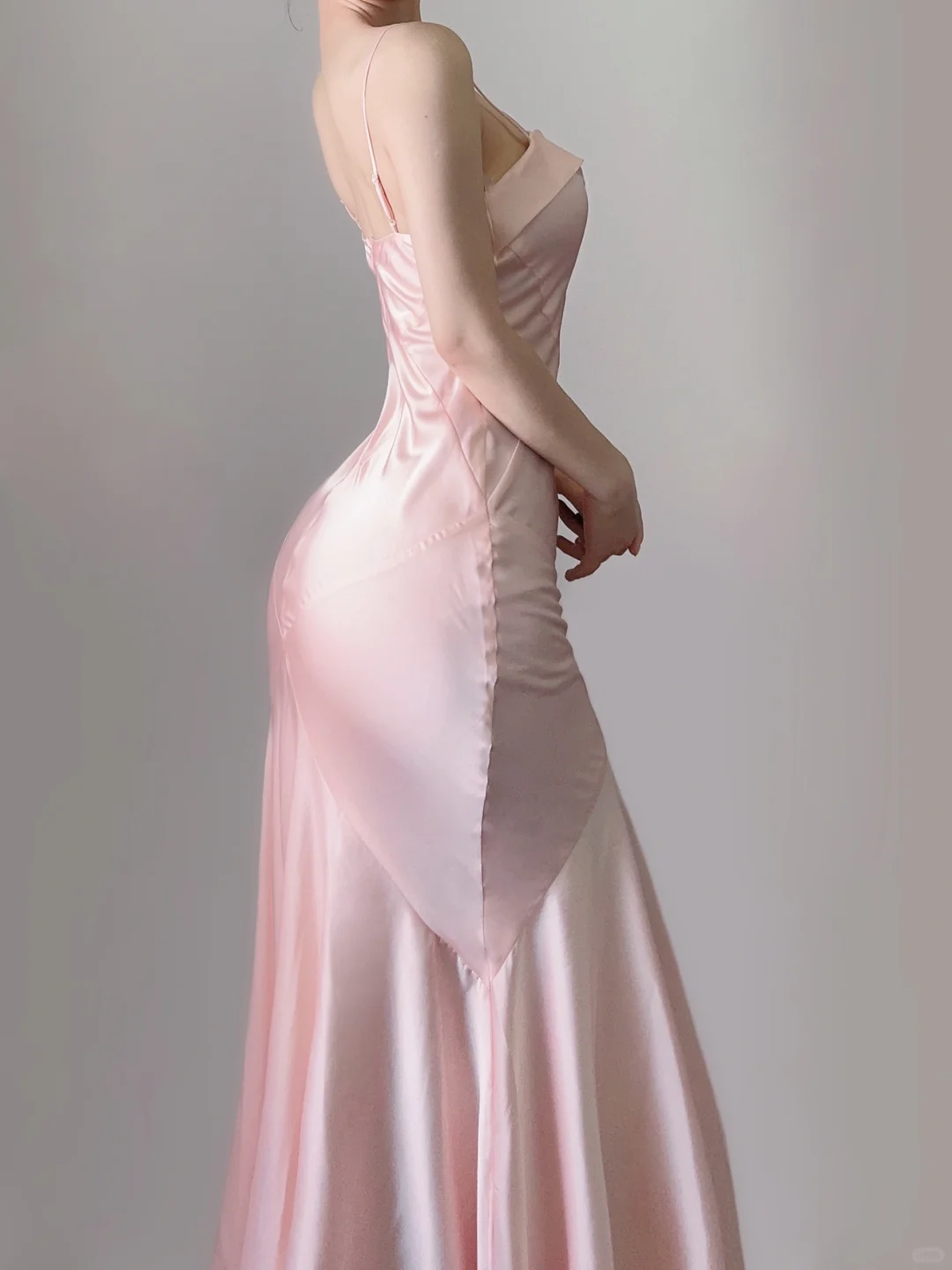 Elegant Pink Spaghrtti Straps A-Line Satin Long Party Dress Weding Guest Dress, DP5370