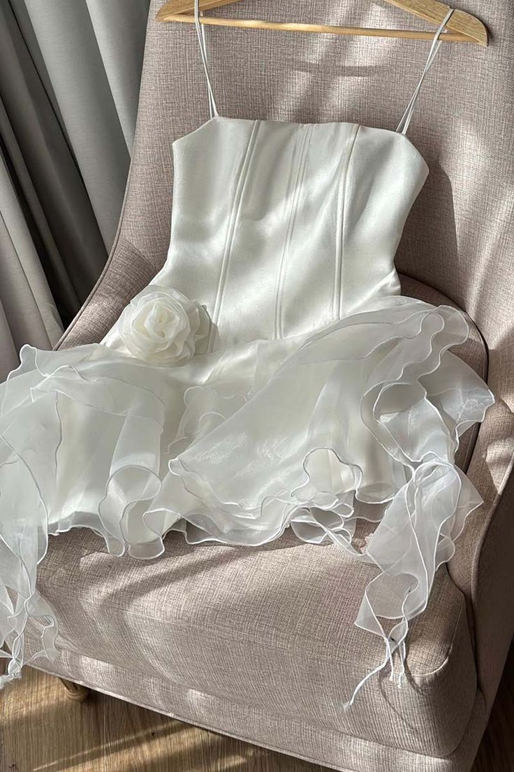 Robe d'anniversaire courte à bretelles roses et volants, robe de soirée, DP3116