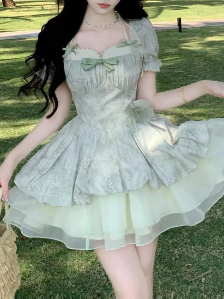 Lovely Sage Green Floral Print Corset Homecoming Dress Layered Tulle M DSProm Lovely Sage Green Floral Print Corset Homecoming Dress Layered Tulle M DSProm