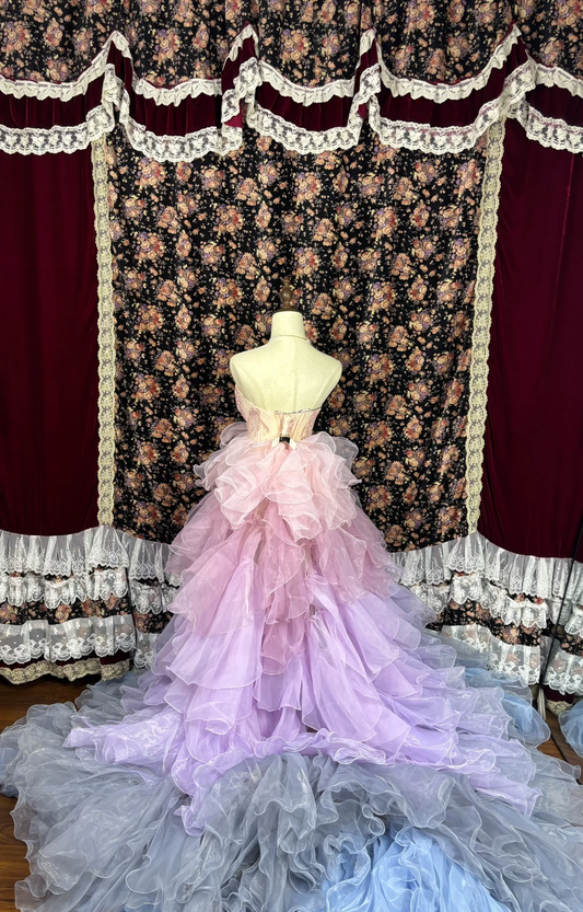 Robe de soirée vintage en tulle et perles, décolleté en cœur, couleur cœur, DP6268