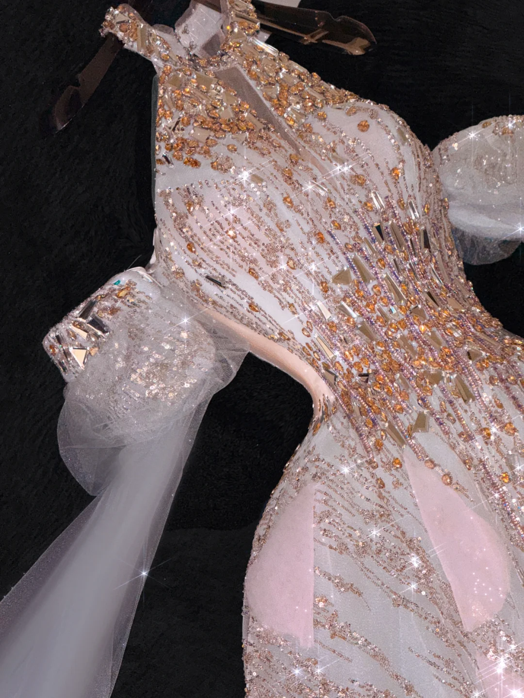 Gorgeous Shiny Pink Beaded Sequined Design A-Line Prom Dress Evening Dress Ball Gown DP6225