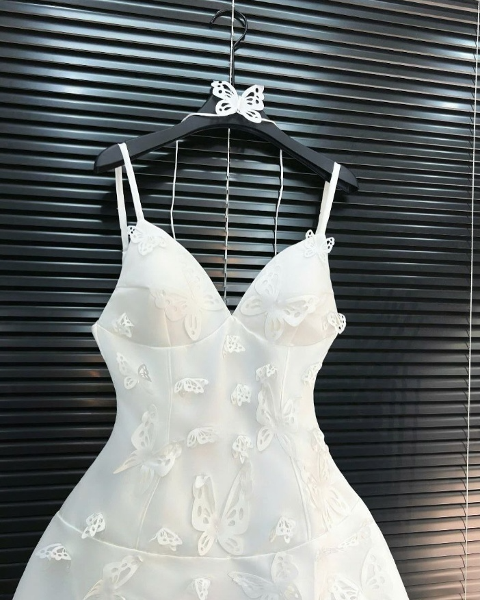 White V Neck Straps Appliques Mini Homecoming Dress Birthday Outfits, DP3126