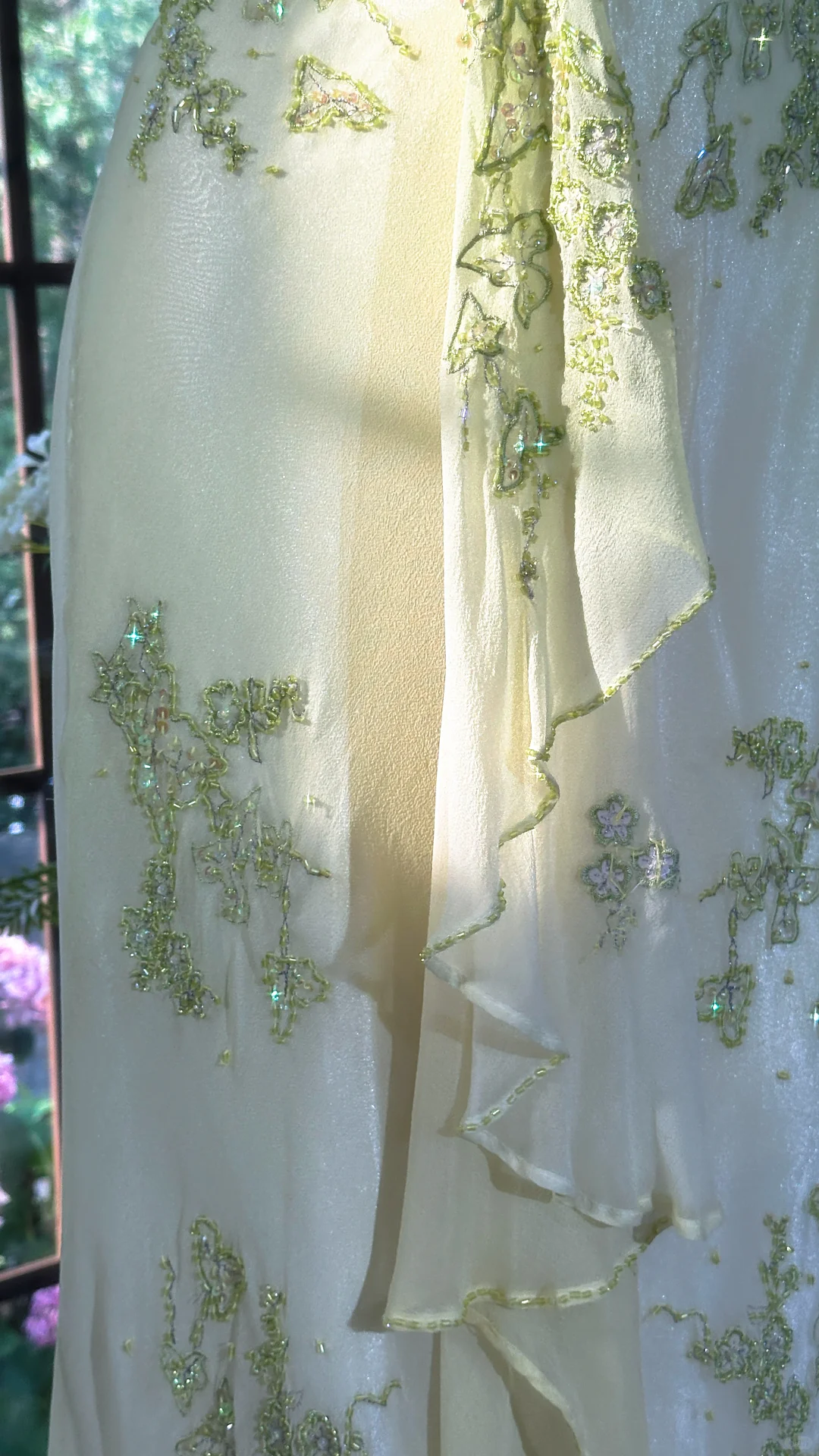 Shiny Light Green Sequined Spaghetti Strap Design Chiffon Prom Dress Evening Dress DP6239