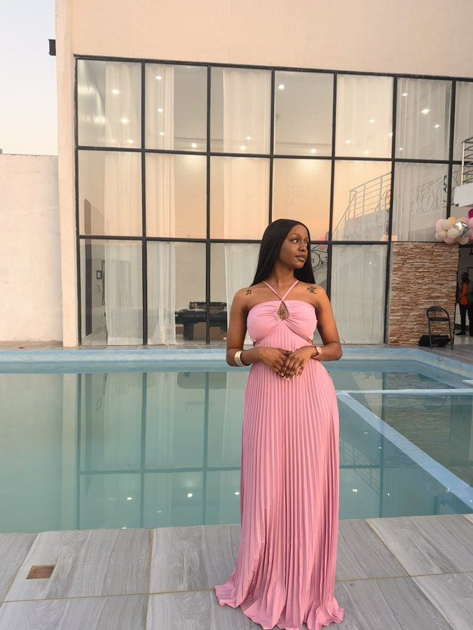 Blue Halter A-Line Fashion Summer Party Dress Wedding Guest Dress, DP3248