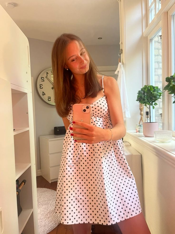 Black and White Polka Dots Strappy A-Line Summer Dress Homecoming Dress, DP3209