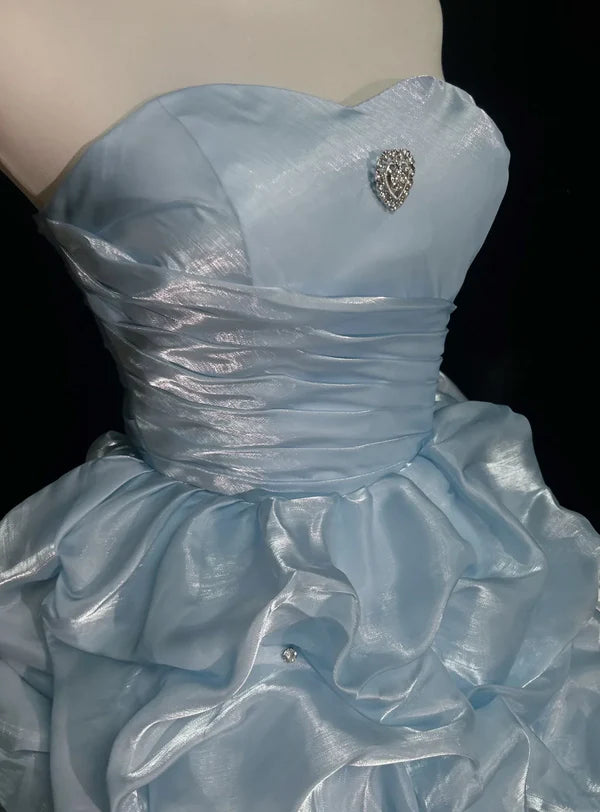 Vintage Sweetheart A-Line Homecoming Dress Ruffle Strapless Party Dress Short Cocktail Dress, DP6557