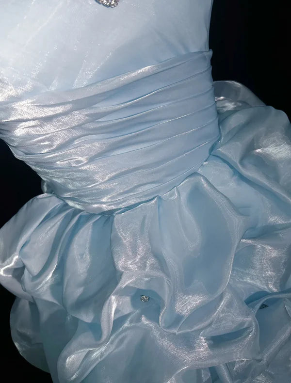 Vintage Sweetheart A-Line Homecoming Dress Ruffle Strapless Party Dress Short Cocktail Dress, DP6557