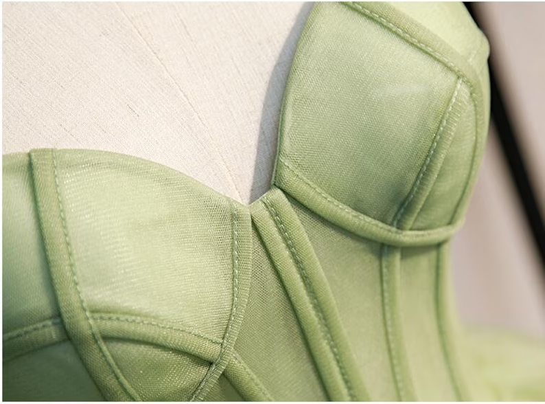 Green Spaghetti Straps Tulle Long Prom Dress Evening Gown,DP1078