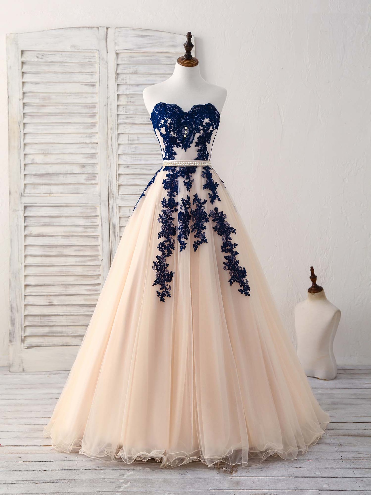 Sweetheart A-Linie Tüll Applikationen Formelles Partykleid Brautjungfernkleid,DP1439