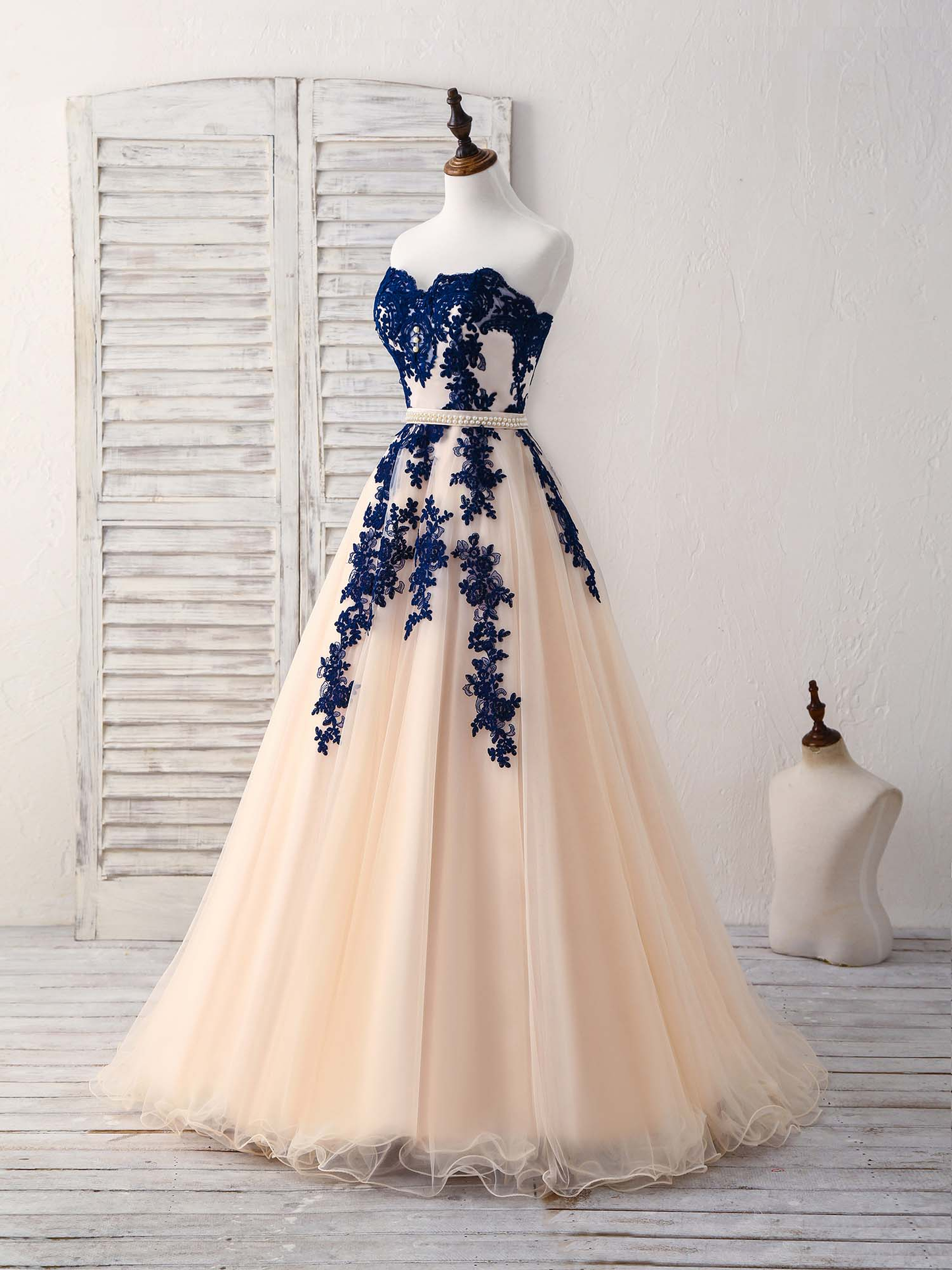 Sweetheart A-Linie Tüll Applikationen Formelles Partykleid Brautjungfernkleid,DP1439