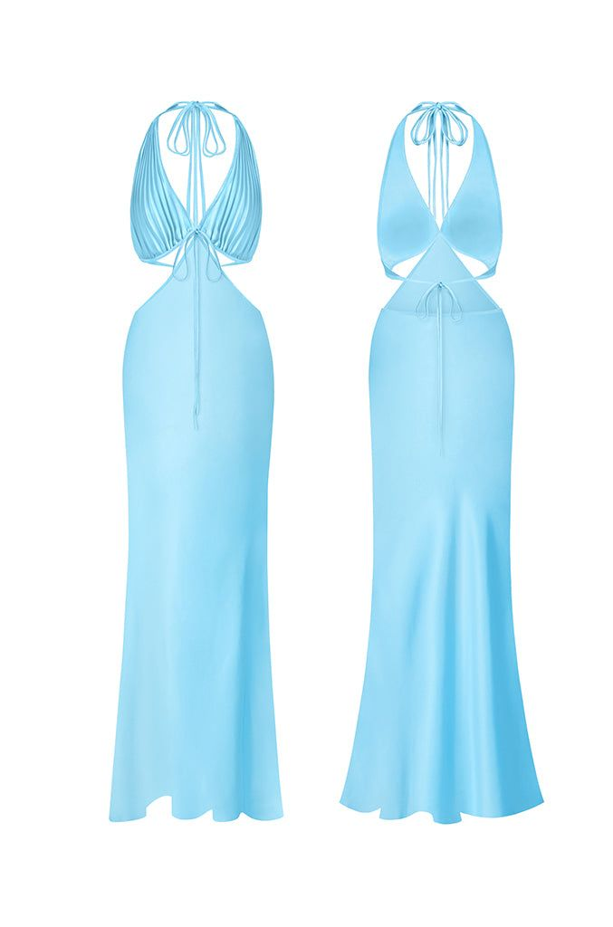 Fuchsia Neckholder Rückenfreies Hochzeitsgastkleid Partykleid,DP1513