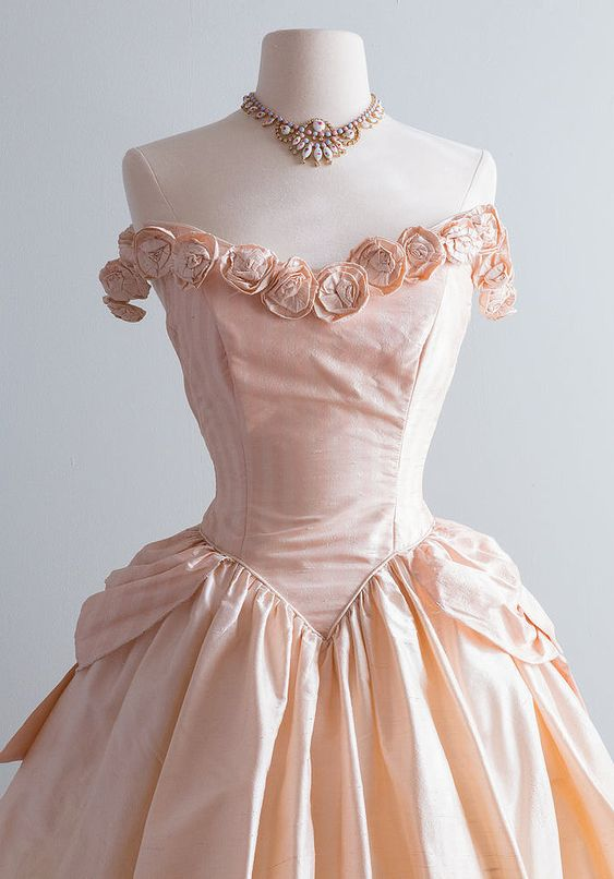 Pink Vintage A-Line Off Shoulder Long Prom Dress,DP1622