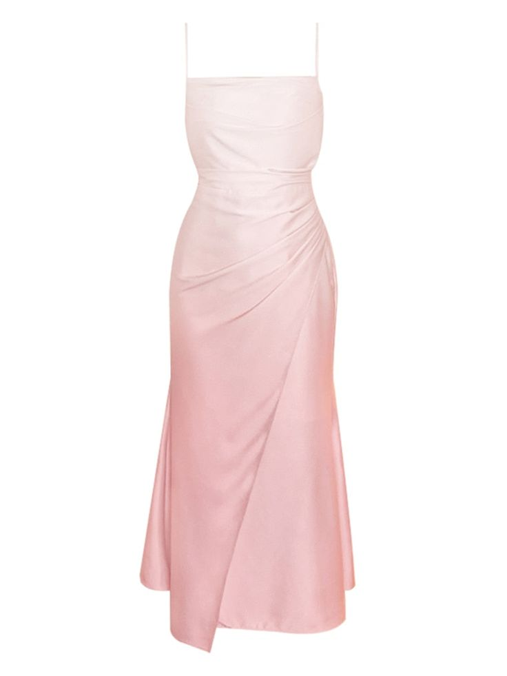 Pink Spaghetti Straps Sheath Long Party Dress,DP1888