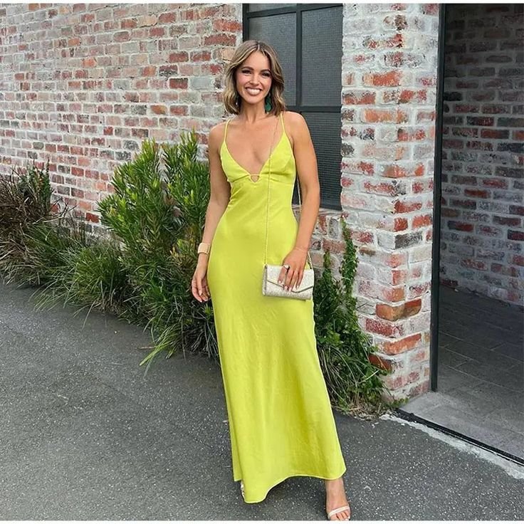 Green V Neck Spaghetti Straps Long Party Dress,DP1921