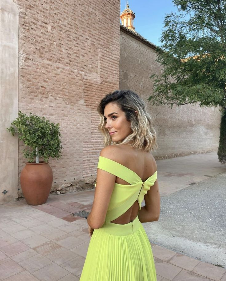 Green Off Shoulder A-Line Wedding Guest Dress Formal Party Dress,DP1974