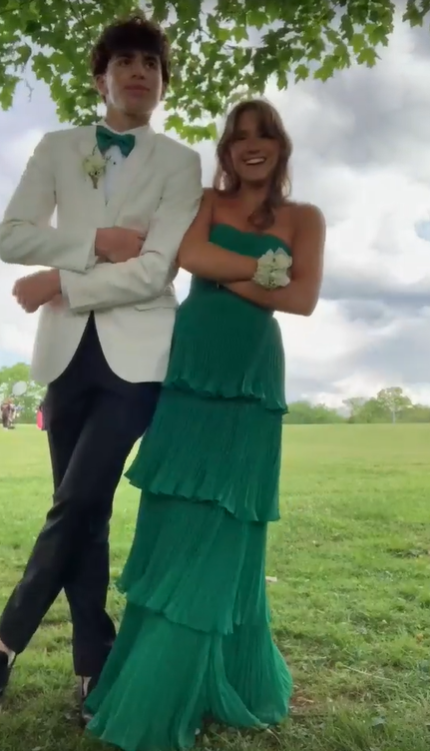 Green Strapless A-Line Tiered Chiffon Long Party Dress Wedding Guest Dress, DP1975