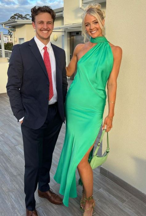 Green Halter Backless Long Party Dress Wedding Guest Dress, DP2027